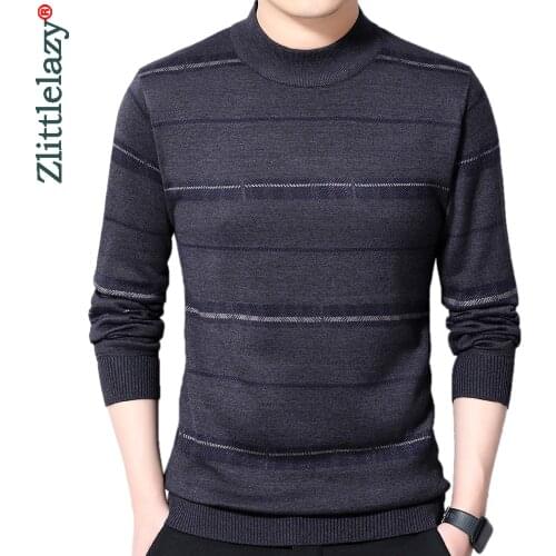 2020 casual knitted thick sweater men pullover clothing fashion clothes striped knit winter warm mens sweaters pullovers 13103