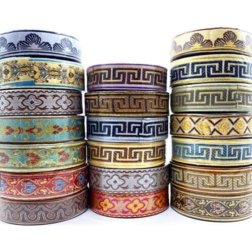 3Yards 28mm Ethnic Embroidery Lace Trim Ribbon Vintage Boho Lace Trim Clothes Bag Accessories Embroidered DIY Fabric