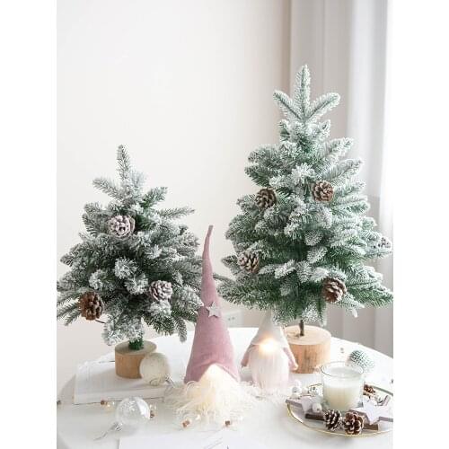 45/60cm Mini Christmas Tree with Red Fruit Trinkets Pine Cone Gifts Christmas Desktop New Year Decorations Desktop Decoration