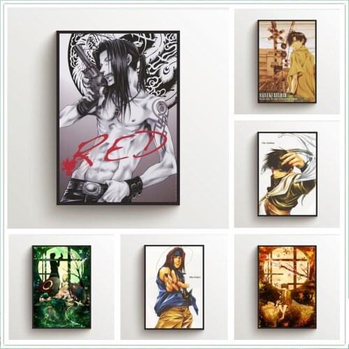 WTQ Anime Posters Saiyuki Sanzo Goku Hakkai Gojyo Canvas Painting Retro Poster Wall Decor Wall Art Picture for Living Room Decor