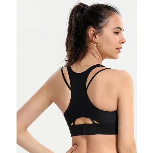 Fitness Quick Dry Beautiful Back Sports Bra Women Elastic Ribbed Shockproof Running Gathering Training Yoga Bralette
