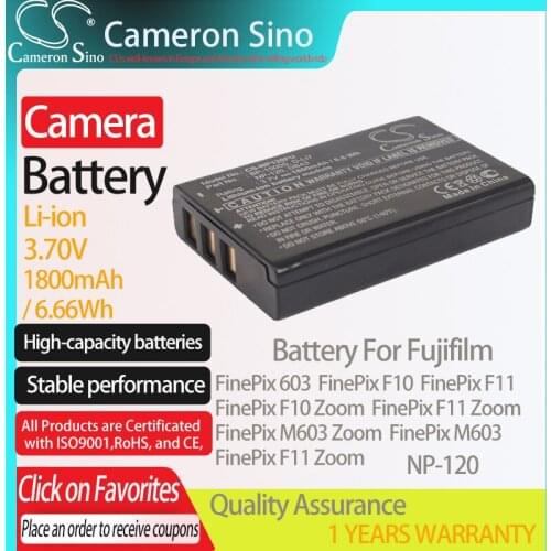 CameronSino Battery for Fujifilm FinePix 603 FinePix F10 Zoom FinePix F11 FinePix M603 fits Aiptek ZPT-PM18 camera battery 3.70V