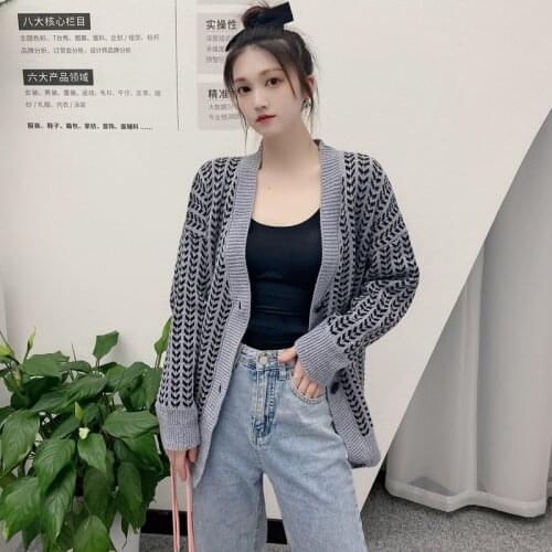 Cardigan Oversized Sweater Coat Long Sleeve V-neck Knit Sweater Cardigan Women Autumn Winter Womens Jumper