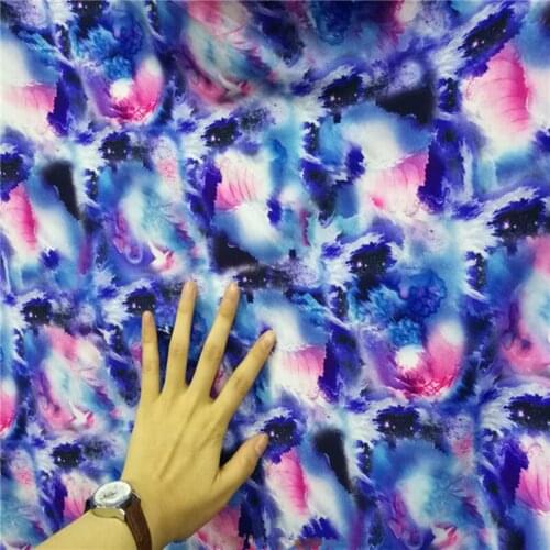 All round elastic impervious knitted milk silk printed fabric for sewing cheongsam Latin stage performance clothing fabric