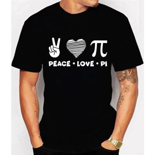 Summer 2021 Peace Love Pi Print T-shirt Camisetas Hombre Pi Symbol Mens T-shirt Casual T-shirt Hip Hop Short Sleeve Plus Size