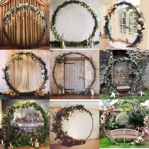 Metal circle wedding mariage arch Round balloon flower round Background arch frame stand birthday party decoration