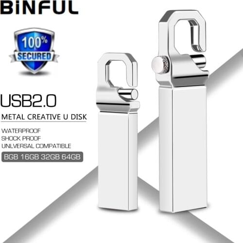 BiNFUL Pendrive Metal waterproof pen drive USB 2.0 Usb Flash Drive 4GB 8GB 16GB 32GB 64GB 128GB 256GB 512GB Commercial LOGO