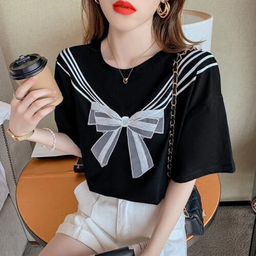 Kawaii Cotton T Shirts Women Summer 2021 Vintage Korean Fashion Short Sleeve Plus Size Sex Crop Tops Harajuku Ropa Mujer Tshirts