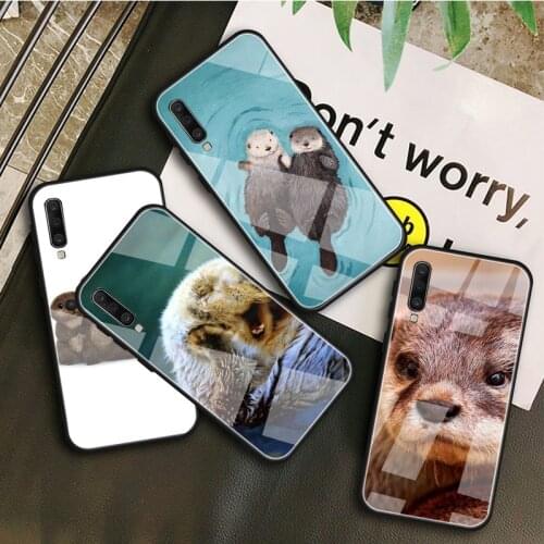 Cute otter Tempered Glass Case For Samsung Galaxy A 10S 10E 20S 20E 30S 40 50S 60 70 80 90 6 7 8 Shell