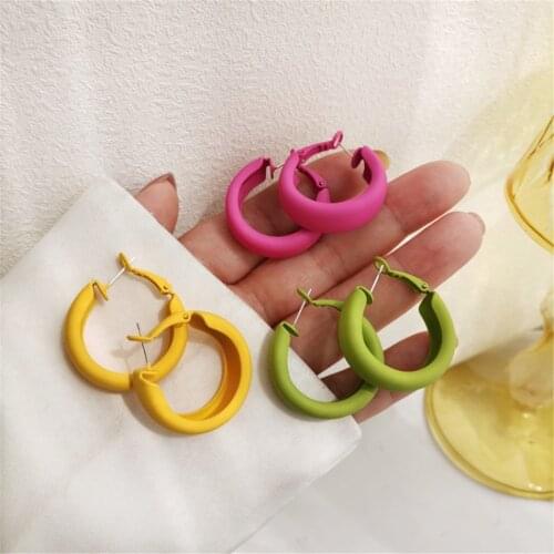 Fashion Candy Color Earring Female Contracted Temperament Summer New Geometric Earrings