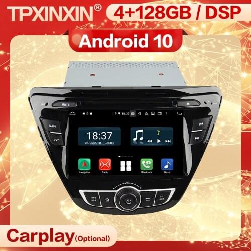 4+128G Carplay 2 Din Android 10 Screen Multimedia Stereo Receiver For Hyundai Elantra 2014 Auto GPS Radio Audio Player Head Unit