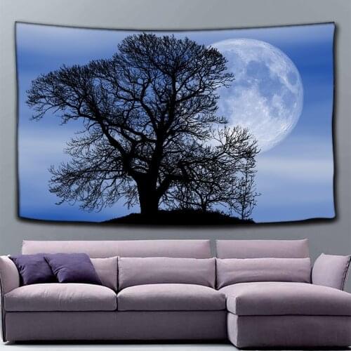 Printed Beach Forest Tapestry Sight Wall Hanging Polyester Fabric Sheet Home Art Decorative Landscape Tapestry Bed Sheet