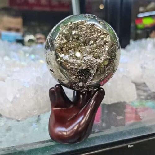 Natural chalcopyrite crystal ball ball natural stone handicraft used in feng shui collection home decoration