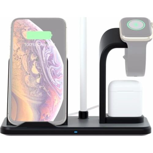 New Split 3-in-1 Wireless Charger Bracket Fast Charging Plate Mount Kit with Type C Cable for Apple Watch /Mobile Phone /Headset