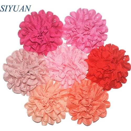 Wholesale 100Pcs/lot Wave Hollow Out girl Head Flower Girls Hair Accessories Headdress Fabric Cloth Flower Free Shipping TH03