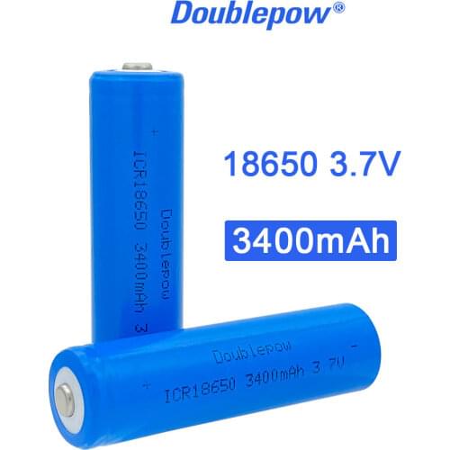 Doublepower 18650 3.7V 3400mAh rechargeable lithium battery, flashlight, laser pointer, remote control, electronic toys
