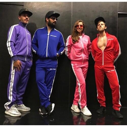 Palm angels Street hip-hop Popular fashion personality all-match simple striped running casual Mens Sets 7894541