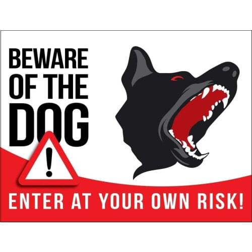 Warning Beware of The Dog Entrance Gate Fence Shop Retro Metal Tin Sign Plaque Poster Wall Decor Art Shabby Chic Gift