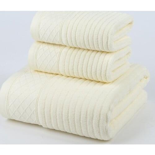 Drop Shipping New Arrival cotton Towel Bath Towel Set 1pc Bath Towel And 2pcs Face Towel Soft Absorbent 3pcs Set