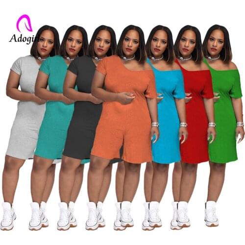 Plus Size Women Rompers Fitness Solid Loose Short Sleeve Playsuit Pocket 2021 Summer Casual Home Wear Activewear Workout Outfits