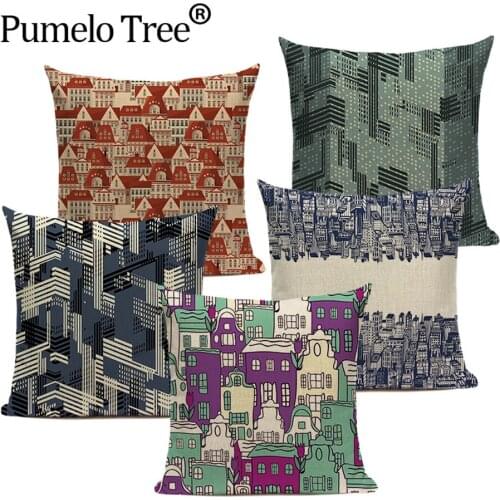 Retro Light Luxury Decorative Cushion Cover Printing Painting Sofa Decorative Pillows Cases Linen Square 45X45Cm Cushion Case