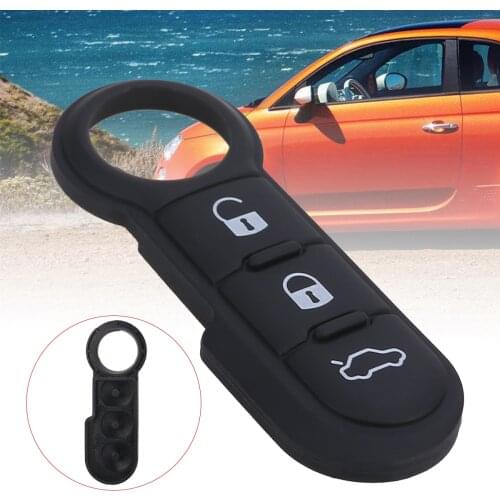 For Fiat 3 Buttons Rubber Pad Cover Support 500 Panda Abarth Punto Remote Key Fob