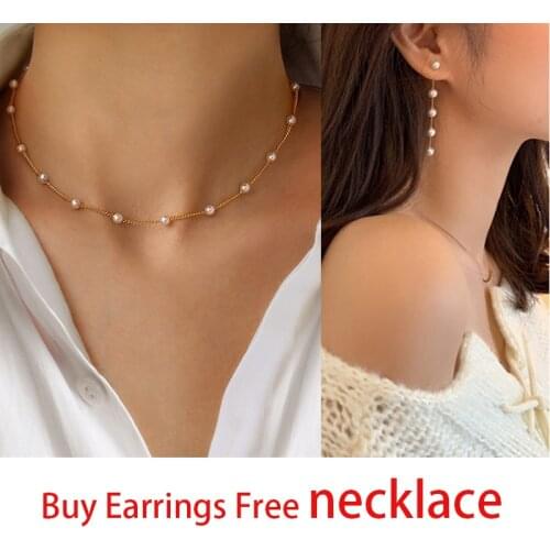 Trend Simulation Pearl tassel Earrings for women White Round Pearl Wedding Pendant Earrings Fashion Korean Jewelry Earrings