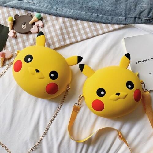 Pokemon Model Toy Silicone Phone Coin Purse One-shoulder Fashion Messenger Girl Bag Cute Pikachu New Year Gift Children Toy