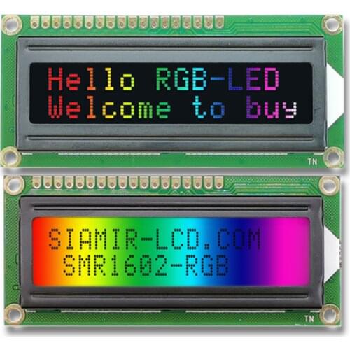 SMR1602L Color Backlight 1602 Dot Matrix 16x2 Character LCD Display Screen Module With RGB Backlight