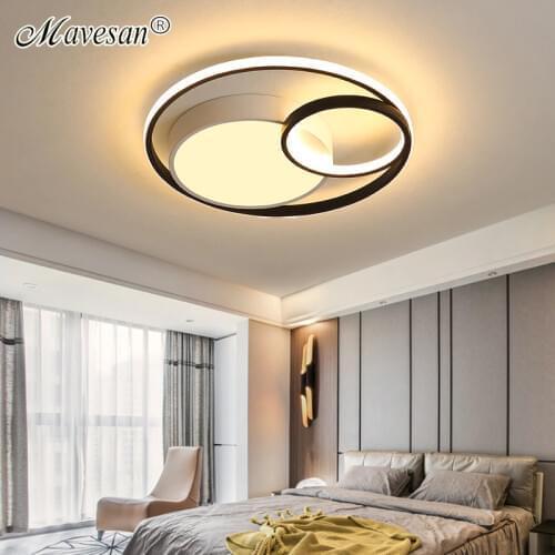 Modern Ceiling Light LED Round Gray Color And White Black Color Living Room Warm Romantic Bedroom Hall Lamps Study Room Lamps