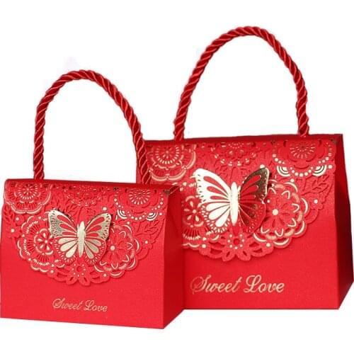 Wedding Three-dimensional Portable Bag Favors Decorations Sweet Love Candy Box Party Supplies Paper Gift Boxes Bags for Guests