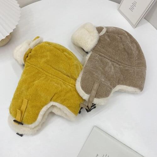 Thick Warm Women Girls Bomber Hats Sweet Caps Turban Korean Style Protect Ear Velvet Winter Autumn Headgear Headwear For Women