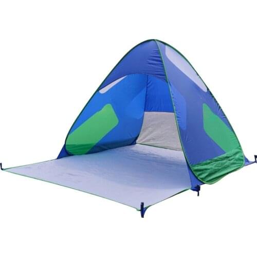 Outdoor double rainproof UV field camping fishing tent leisure camping fiber pole beach tents