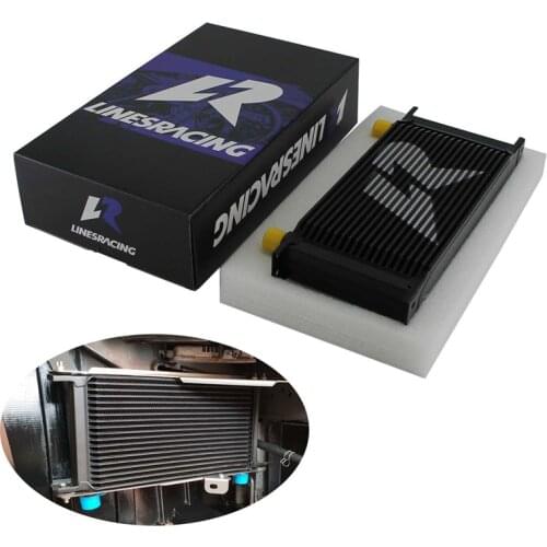 LINESRACING UNIVERSAL 19ROW AN-10AN Engine Racing OIL COOLER Black/Silver