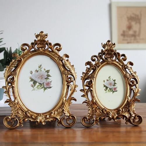 Vintage Photo Frame Home Decor Retro Elegant Flower Wedding Couple Recommendation Pictures Frames Gift Ornament For Friend 2019