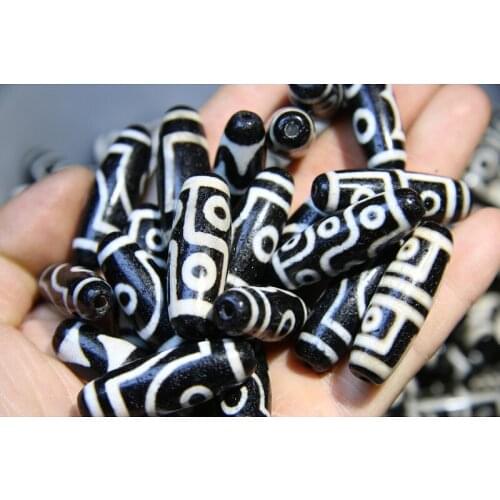 High oil patina Tibetan dzi weathered horseshoe pattern nine-eyed dzi DIY accessories jewelry texture creamy and colorful