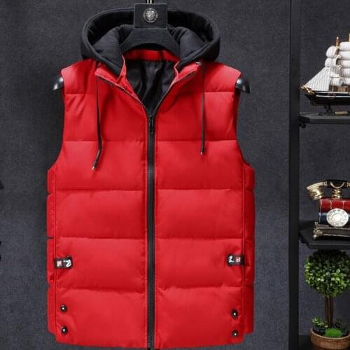 2020 New Winter Light color Vest Men Casual Waterproof Stand Collar Warm Vests Sleeveless Coat Solid Color Plus Size 3XL