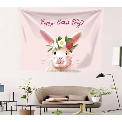 Aesthetic Anime Tapestry Wall Hanging Rabbits Whale Printed Wall Tapestry Home Bedroom Decoration 0.75*1/1.3*1.5/1.5*2m 1pc