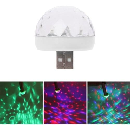 2021 New LED USB Car Ambient Light 5V RGB Mini Light Color Changing Sound Actived