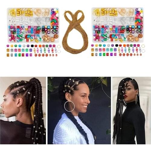 238Pcs Dreadlock Braid CuffsBeads Rings Clips Dread Tubes Hair Decoration Hair Jewelry
