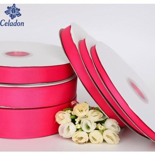 7/10/15/20/25/38MM Fuchsia 100 Yard Grosgrain Ribbon Wedding Party Decoration Invitation Card Gift Wrapping Scrapbooking