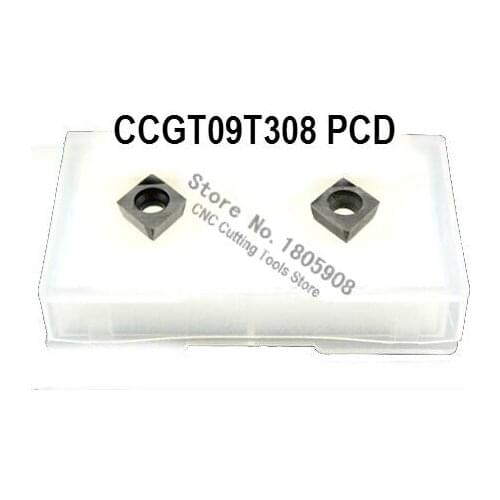 Free shipping 2PCS CCGT09T308 PCD Diamond Inserts Suitable For Lathe Tools SCLCR / SCFCR / SCMCN / SCACR