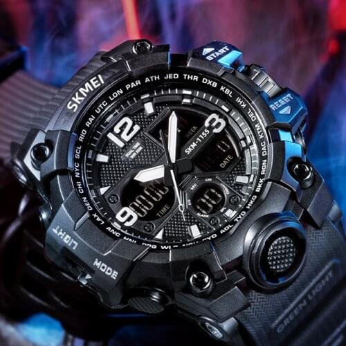 SKMEI Brand Men Sports Watches Waterproof Swim Digital LED Quartz Military Wristwatches Male Clock relogios masculino With Strap