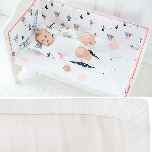 Baby Bed Linen Crib Fitted Sheet Pure Cotton Soft Baby Bed Mattress Cover Protector Cartoon Print Cot Fitted Sheet