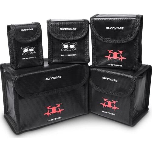 For DJI FPV Goggles V2 Portable Universal Battery Pack Explosion-Proof Bag, Lithium Battery Safety Storage Bag Flame Retardant