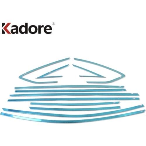 For Ford Focus Hatchback 2012 2013 2014 2015 Stainless Steel Window Sill Moulding Trim Cover Upper+Down Windows Strip Protector