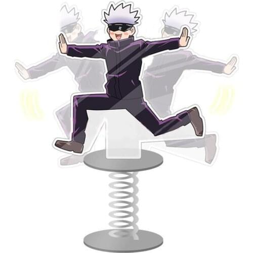 Jujutsu Kaisen Gojou Satoru Shaking Cute Car Decor Anime Acrylic Stand Figure Desktop Decoration Collection Model Toy Doll Gifts
