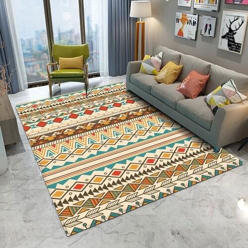 Bohemian Mandala Style Carpet Printed Flannel Area Rug Room Floor Printed Carpet For Living Room Bedroom Home Decorative Crapet