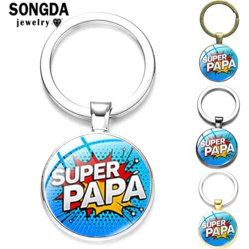 SONGDA Hot-Sale Products Super Mom And Dad Creativity Printed Key Rings For Women Or Man Exquisite Car Key Chains Cute Ornament