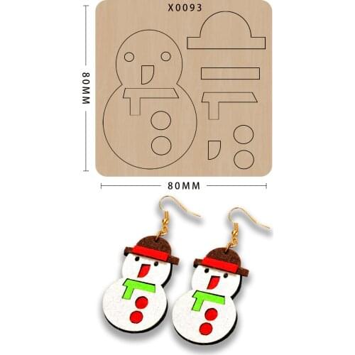 Metal cuts Christmas decoration snowman with earrings Making Decor Supplies Dies Template Suitable for sizzix big shot machines